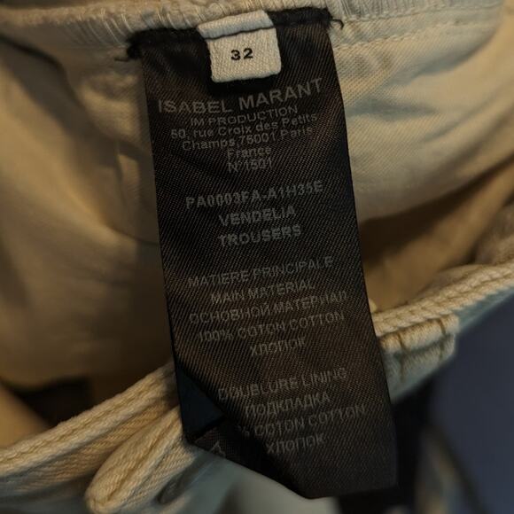 NWT Isabel Marant Etoile Ecru Vendelia Straight Jeans Size 32 00 - Picture 8 of 10